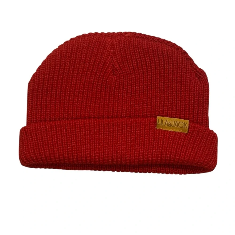 Lila & Jack Infant 3-Piece Set in Heather Gray including a Red Beanie